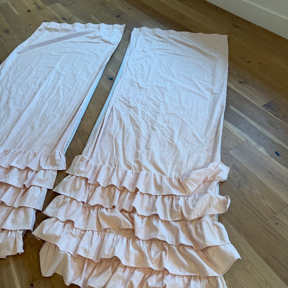 Pottery Barn Kids Evelyn Ruffle Bottom Curtains, 108 Inches, Blush, Set of 2 - Picture 5 of 5